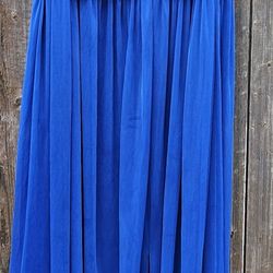 Davids Bridal One Shoulder Cocktail Dress Womens Size 10 Blue Lace Chiffon Party