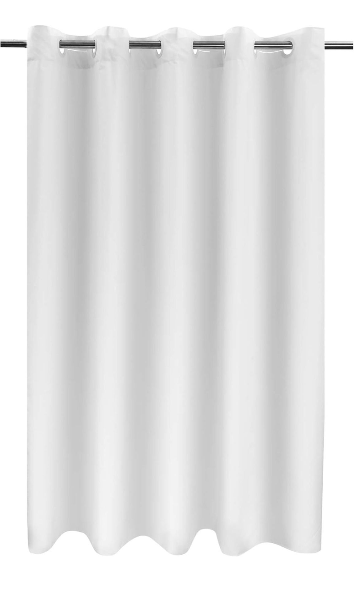 Hookless Embossed Moire Shower Curtain 71 x 74 - White - Durable Hotel Quality Shower Curtain