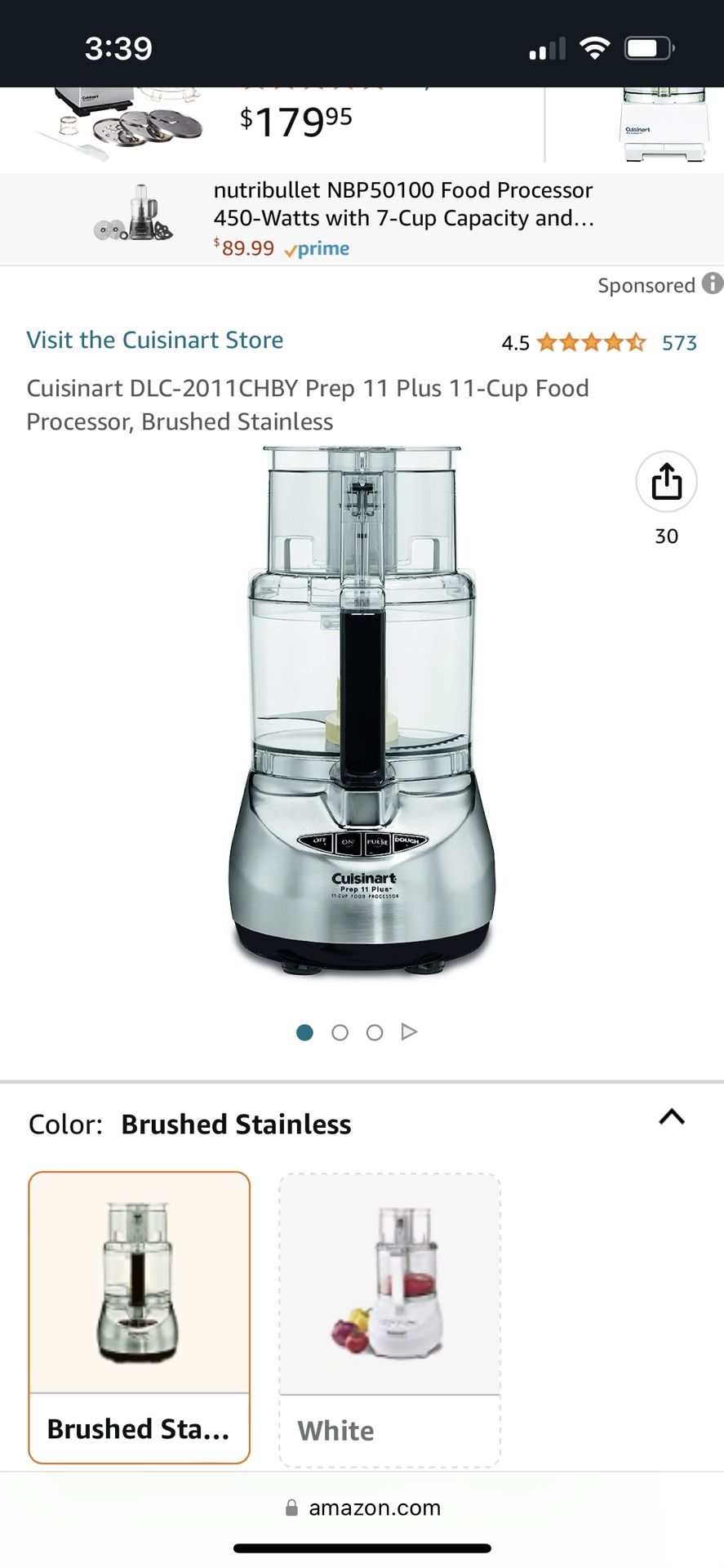 Cuisinart Prep 11 Plus 11Cup Food Processor mixer. for Sale in