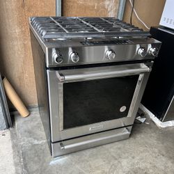 Kitchen Aid Stove Gas Stainless Steel 