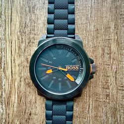 HUGO BOSS Men’s Black Rubber Strap Watch