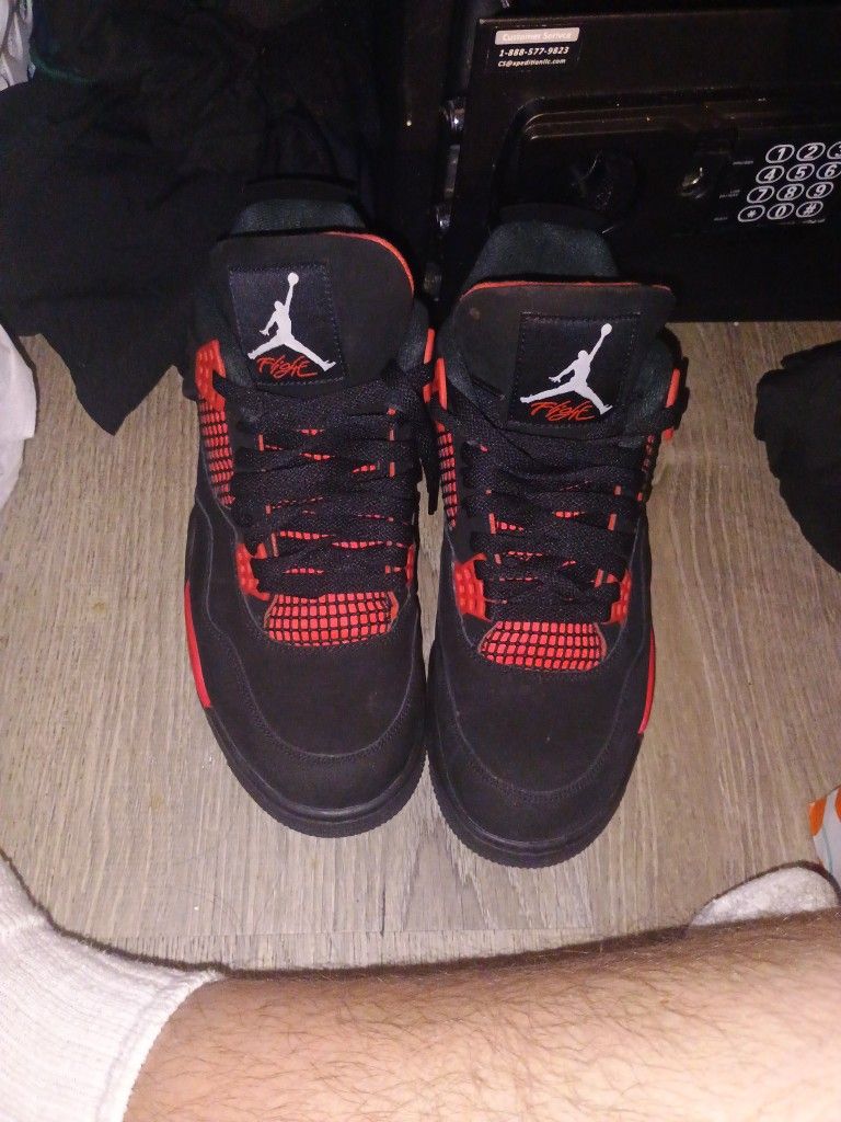 Air Jordans Retro 5 Red Thunder Red And Black Size 10