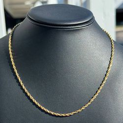 Jewelry 14k solid yellow gold Rope necklace chain 24.00" 2.50mm w lobster lock