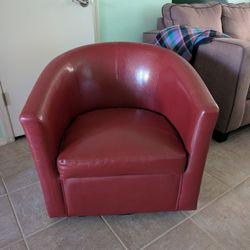 Red swivel chairs