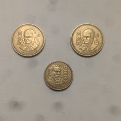 Mexican Coins: 1000 Pesos Juana de Asbaje 1988, 100