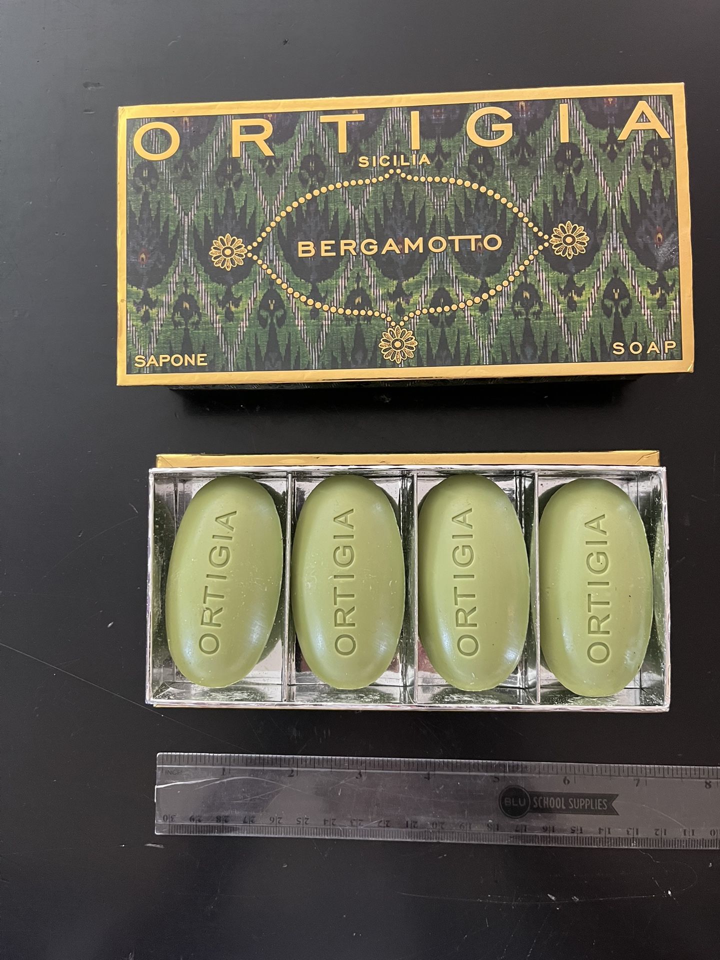 NEW Boxed Ortigia Bergamotto Olive Oil Hand Soap Kit Set of 4 - Italy
