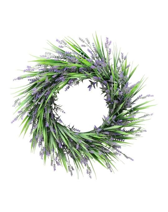 Mainstays Artificial Lavender Wreath, Mixed, Green & Purple, 18" DiA

