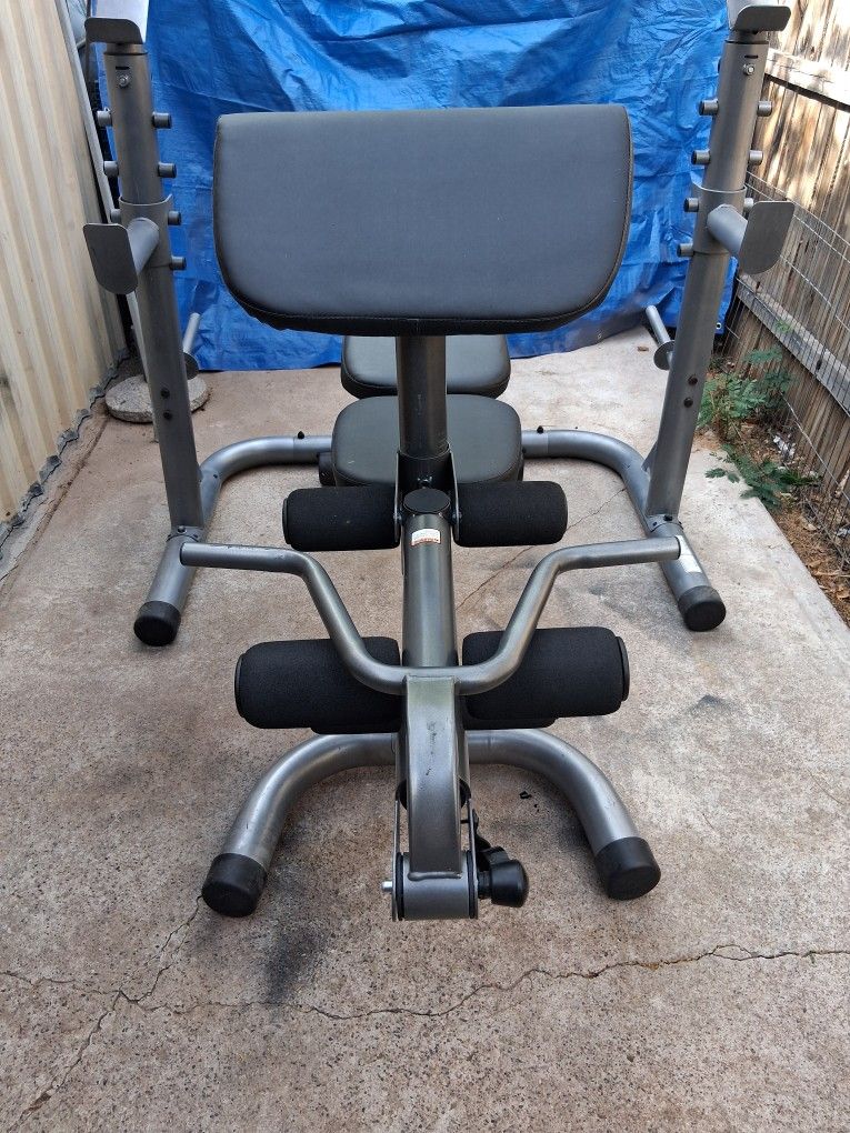 Workout Bench With Olympic 7ft. Barbell