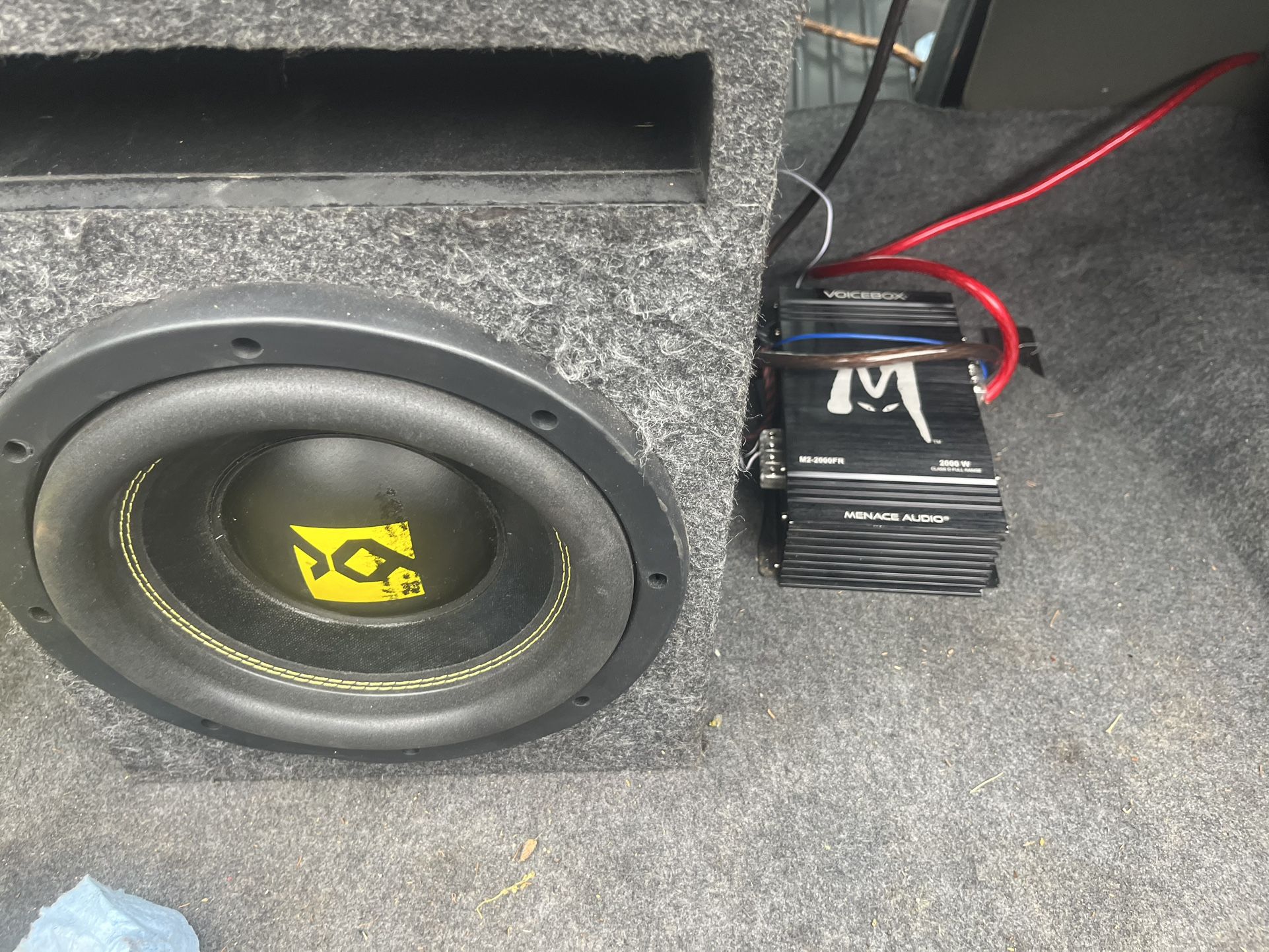 10” Sub With 2k Menace Amp And Two Menace 6 By 9s