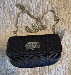 Black Velvet Chain Shoulder Bag
