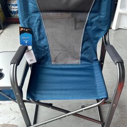 Alpha Camp Director Chair Heavy Duty Folding Camping Chair Oversized Portable Tailgating Chair with Cup Holder & Cooler Bag, Capacity-350 lbs