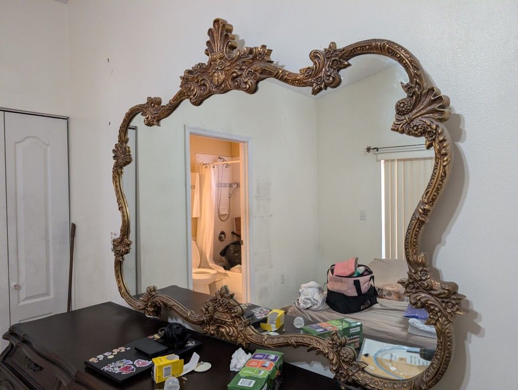 Large Antique Ornate Mirror From The '60s