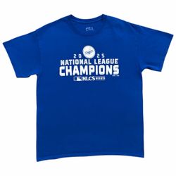 Los Angeles Dodgers 2025 NLCS World Series Champions Blue T Shirt CSA Size L
