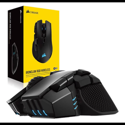 Corsair IRONCLAW RGB Wireless FPS/MOBA Gaming Mouse, 18.000 DPI, 10 Programmable Buttons. Black