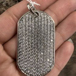 14k Dog Tag Diamond Pendant (natural diamonds)