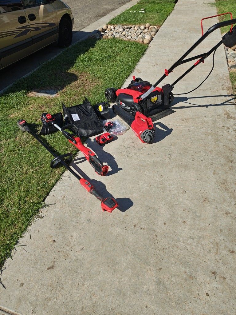 Mower Blower Edger And Weed Wacker 2 Batteries And Charger 300 Firm No Less Package Deal All Or Nothing. 