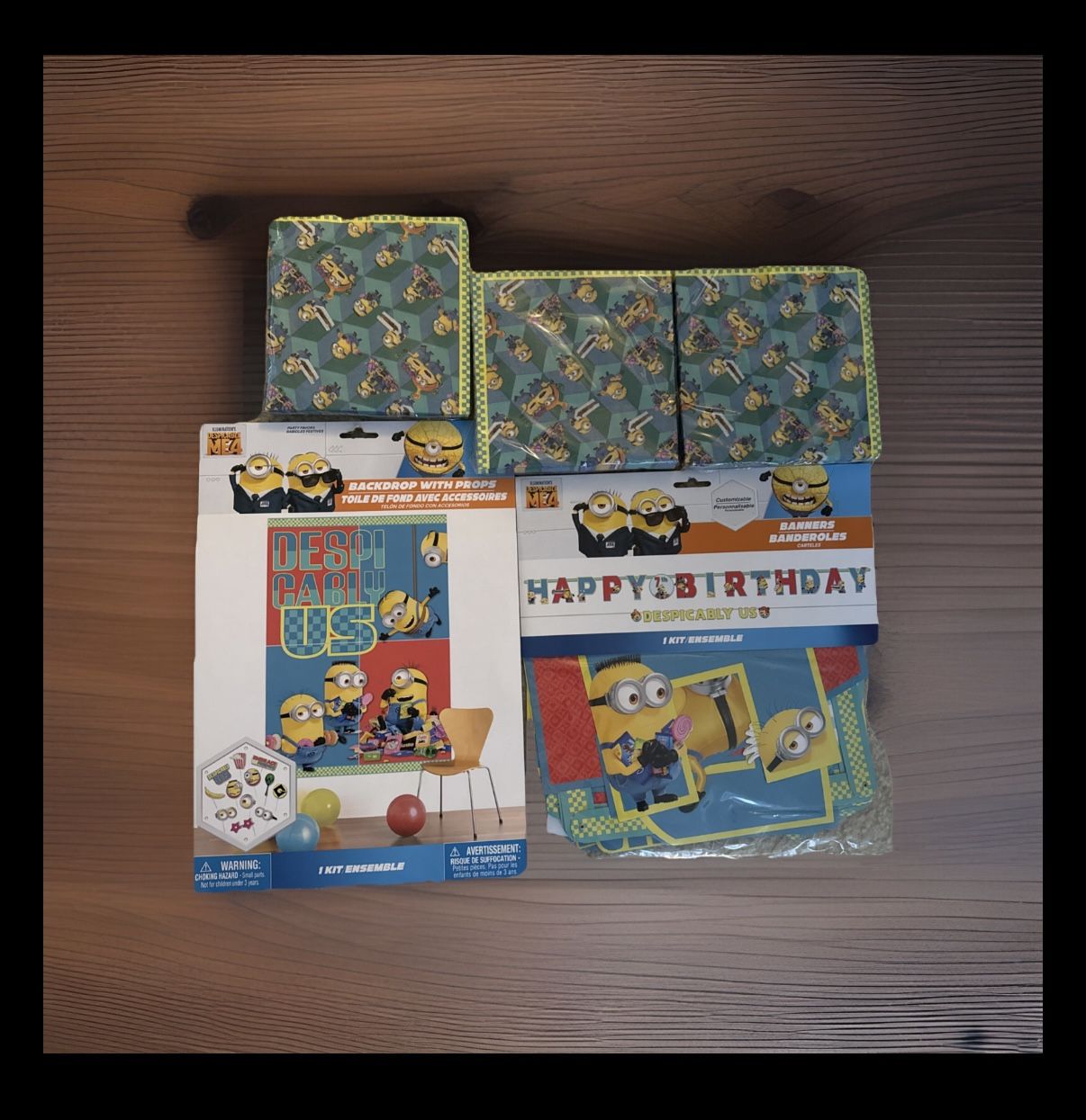 Minions Birthday Party Supplies (banners, Backdrop With Props, 48 Napkins