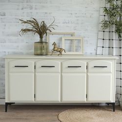 Beautiful Refinished Arched Door Credenza 