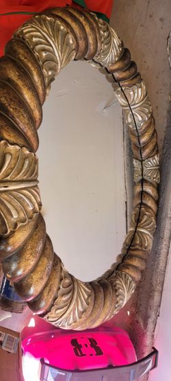 Large antique wall mirror and frame