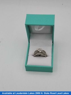 Ring - Engagement Set - White Gold 14k (.585) 7 grams Size 6