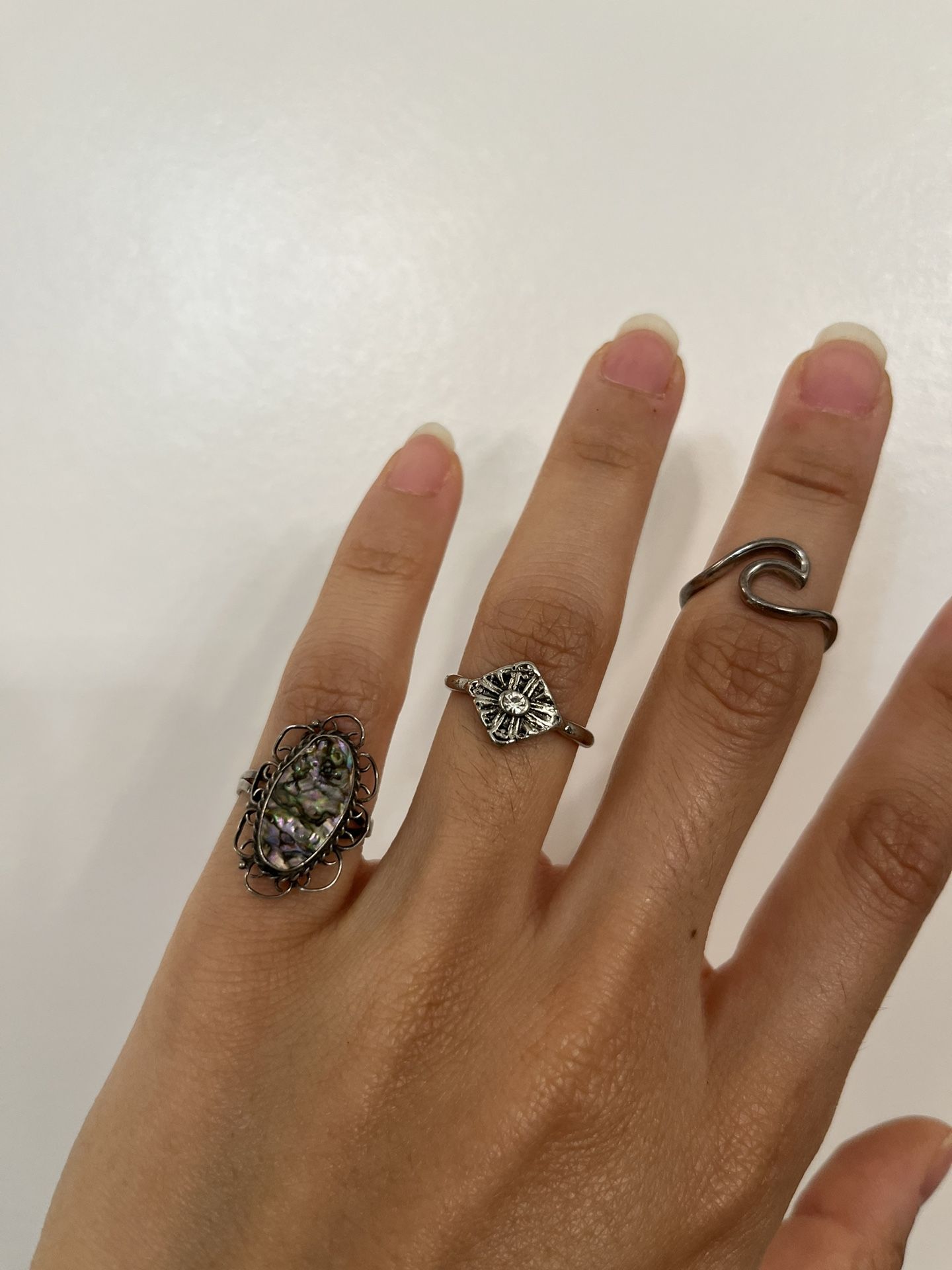Assorted silver rings