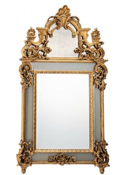 Venetian French Louis Style Giltwood Antique Beveled Mirror