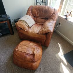 Leather Chair -w/Ottoman - REDUCED!