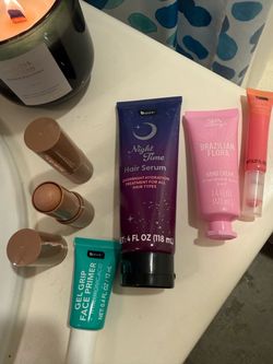 Hair mask and hand lotion & make up