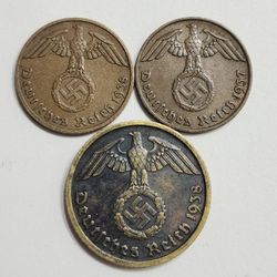 1937 , 1938 Antique German Coins