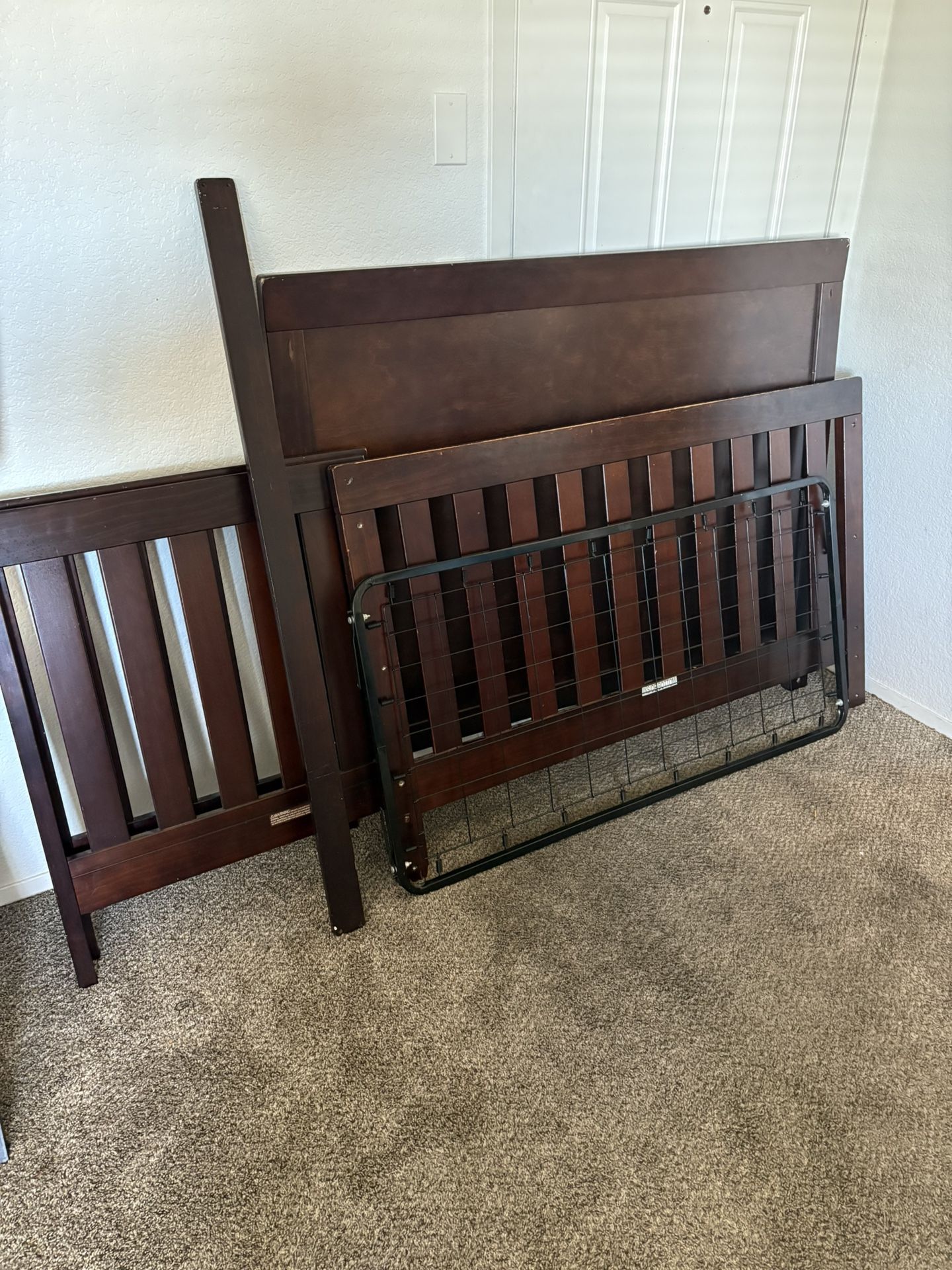 Brown Wood Baby Crib 