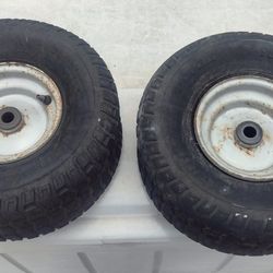 Riding Lawnmower Tires On Rim Flat As Is