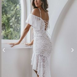 White Corset Back Dress Size Medium