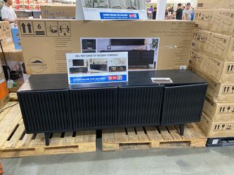 Brand new 74 inch black console entertainment system