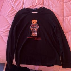 Polo Bear By Ralph Lauren Black Long Sleeve Tee