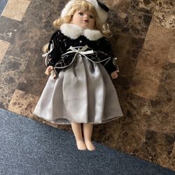 Victorian Garden Genuine Porcelain Doll 