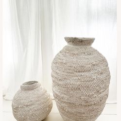  Restoration Hardware  AFRICAN GOURD BASKET - WHITE WASH