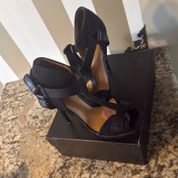 Black Canvas L.A.M.B. Heeled Sandals