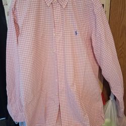 Ralph Lauren Pink Checked Classic Large Shirt