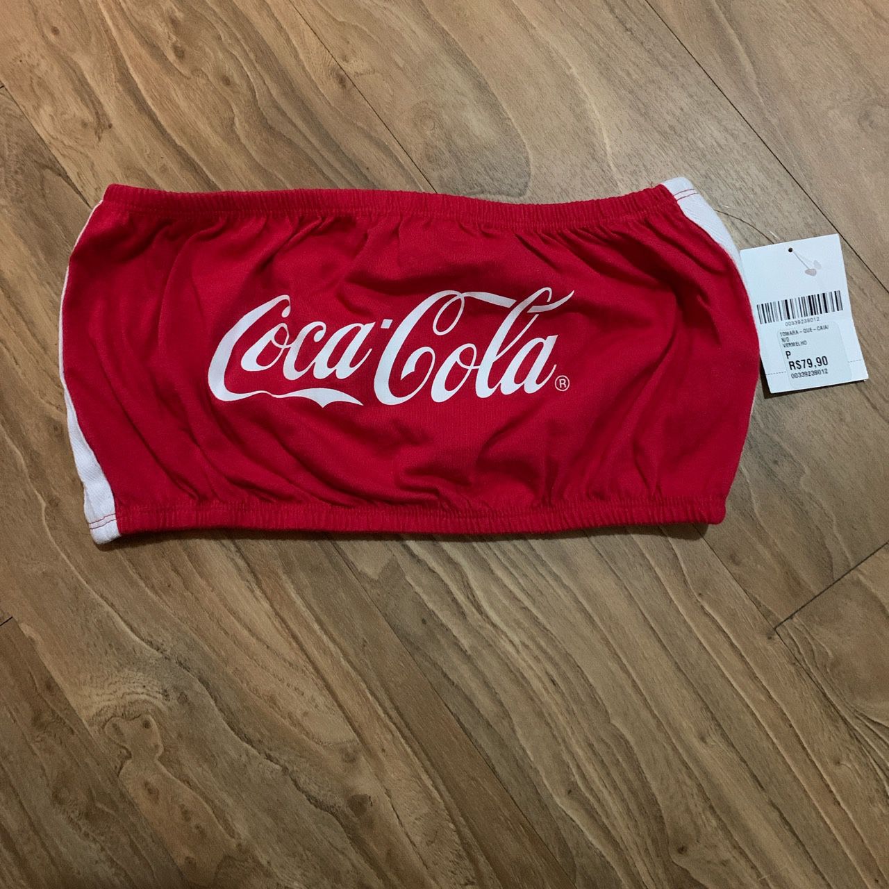 Coca Cola red and white bandeau halter tube top