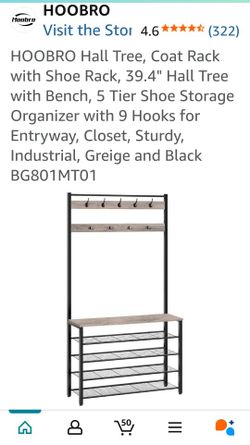 Shoe Rack With Coat Rack