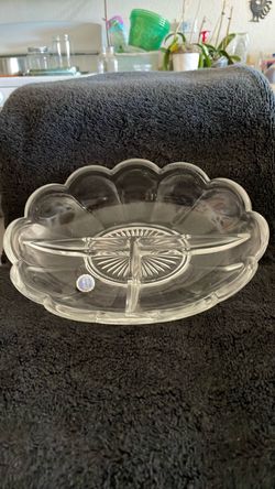 Vintage three part oval relish dish
