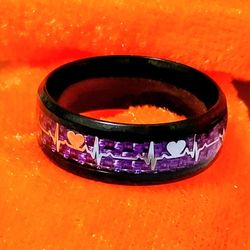 Elegant Black Stainless Steel Ring Size 7💍
