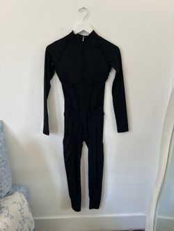 Black Long Sleeve Zip Front Bodysuit