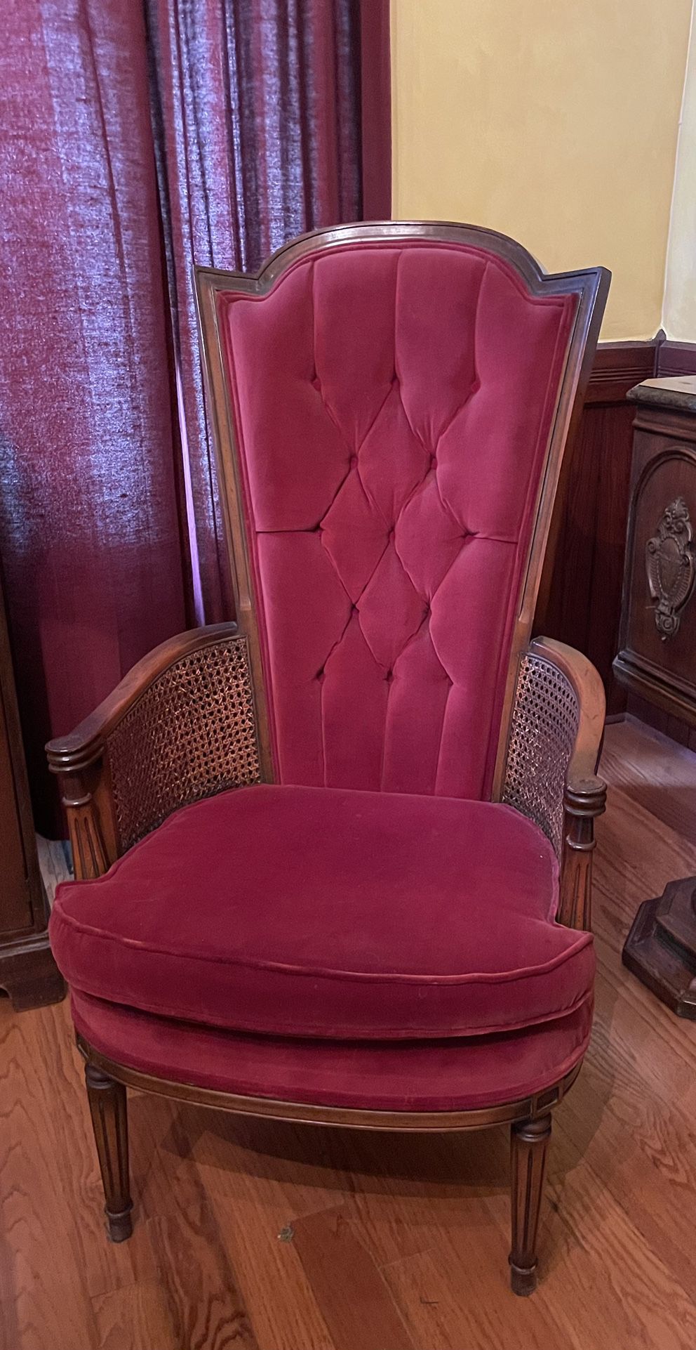 Antique high back chair