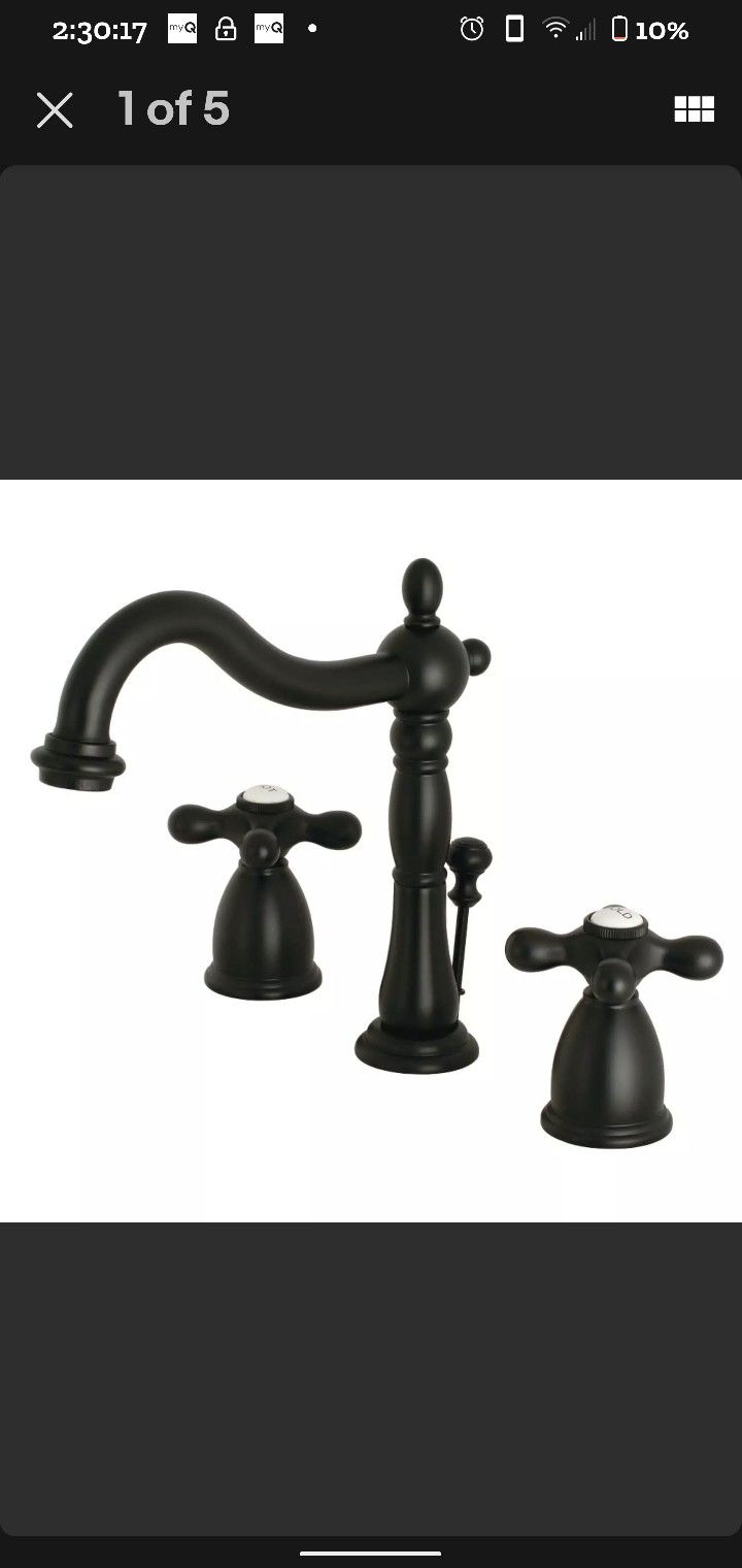 Kingston Brass {url removed} Heritage 1.2 GPM Widespread Bathroom - Black