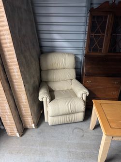 Cream Leather Recliner