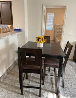 Dark Brown Counter Height Dining Table Set