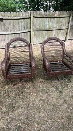 Two outdoor heavy duty chair that swivel