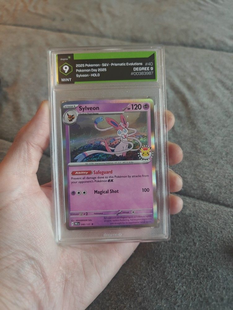 Degree Graded 9 Sylveon Rare 2025 Pokemon Day Stamped From Prismatic Evolutions!