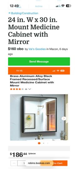 Medicine cabinet mirror
